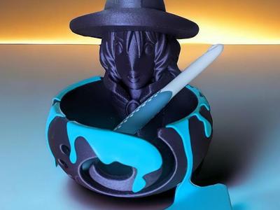 Yarn Bowl (cauldron with witch)