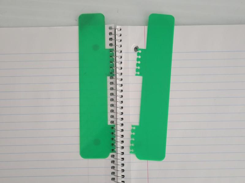 snap on bookmark for spiral notebook