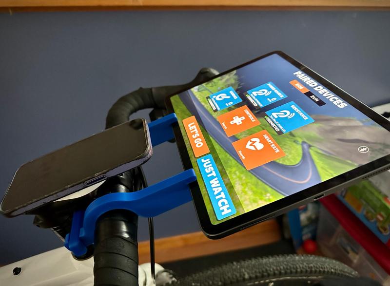 Bike trainer iPad mount