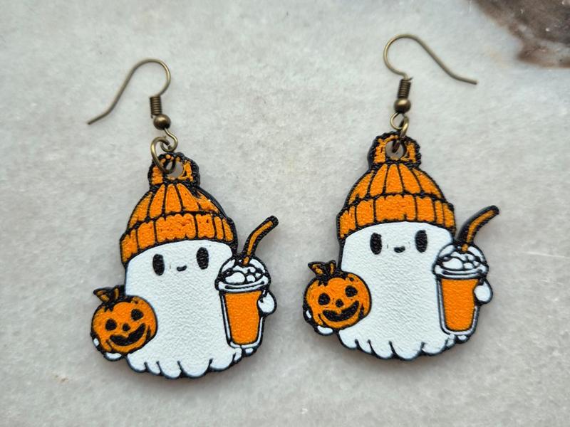 Multicolor Ghost Halloween Earrings