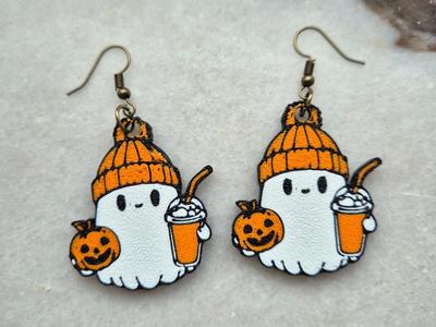 Multicolor Ghost Halloween Earrings