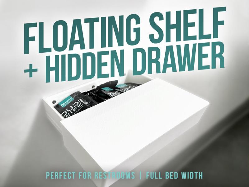 Floating Shelf + Hidden Drawer!