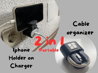 Iphone Cable organizer portable/Holder on Charger/