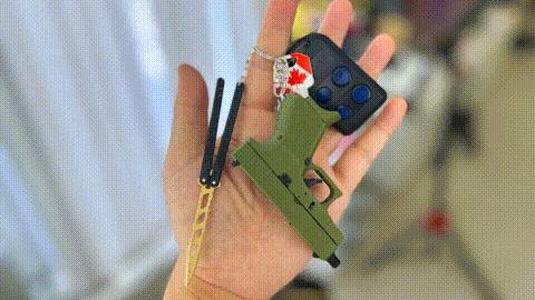 Fidget balisong butterfly knife keychain