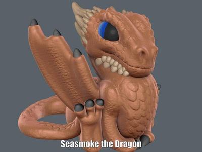 Seasmoke the Dragon (Easy print no support)