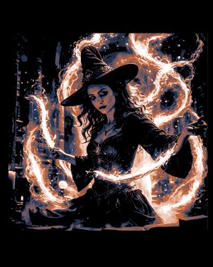 The creativity of the craft - A witch using her spells for creation - Hueforge Art