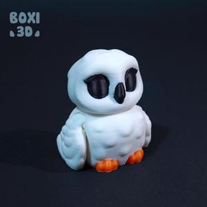 SNOWY OWL- FLEXI - ARTICULATED - CUTE-PRINT IN PLACE