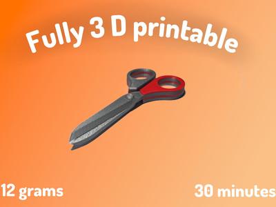Fully 3d printable scissor