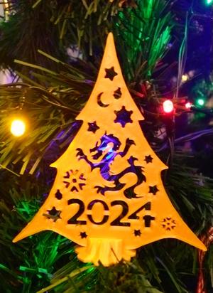 Christmas tree with a dragon 2024