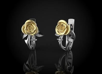 Rose earrings