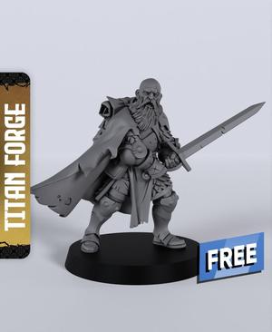 Human Male Paladin Sword - With Free Dragon  - 5e DnD Inspired for RPG and Wargamers