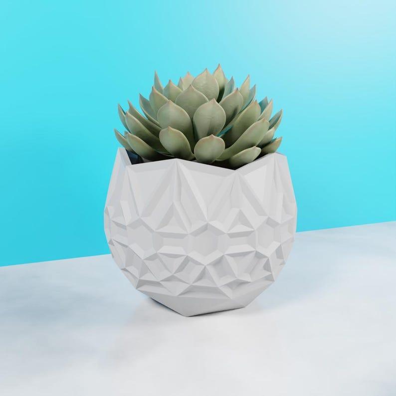 Geometric Planter Pot STL File - 3D Printable Modern Decor for Plants & Succulents