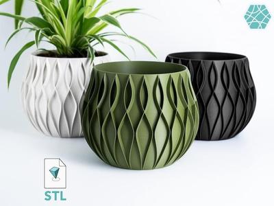 Plant Pot STL With Hidden Box 3D Print File | Planter Model "Bellaria" | Hidden Push-Lock-Push-Release Safe | Instant Download