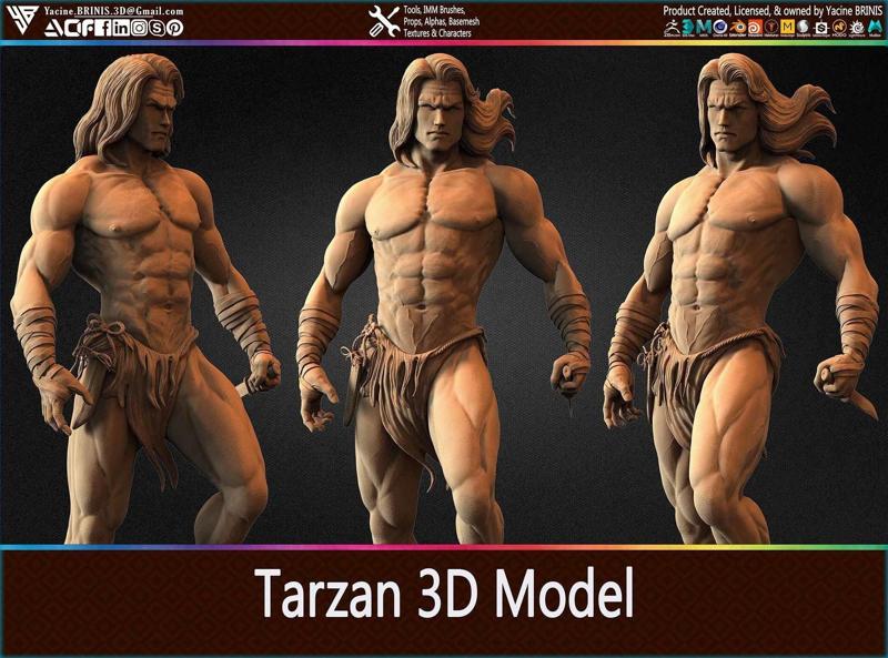 Tarzan 3D Model conan archer statue