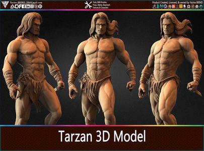 Tarzan 3D Model conan archer statue