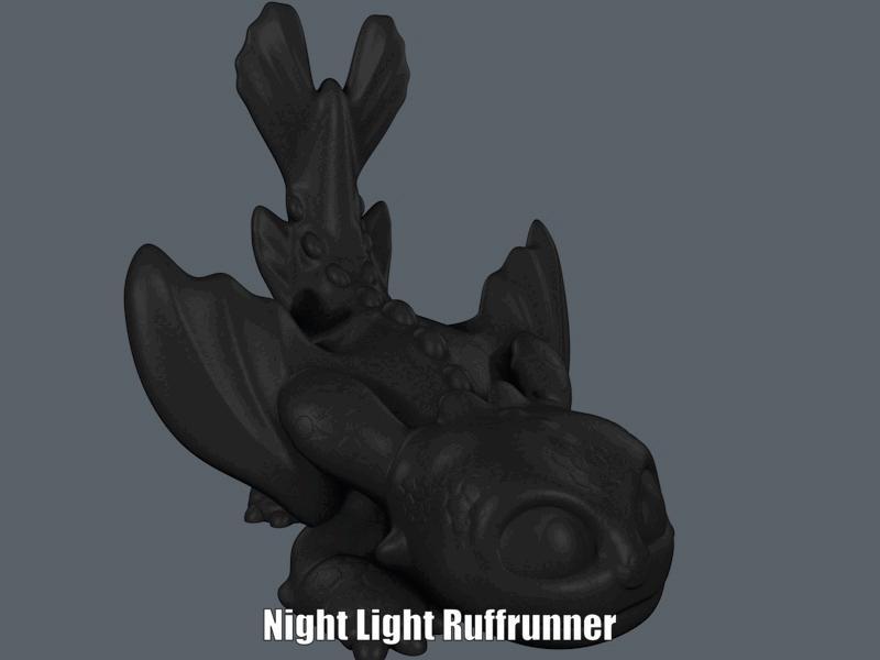 Night Light Ruffrunner (Easy print no support)