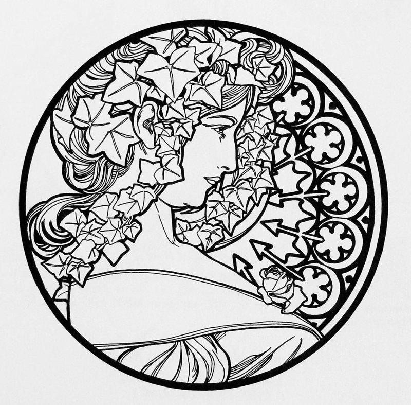 MUCHA WINDOW DESIGN 1 - 1:12 DOLLHOUSE SCALE