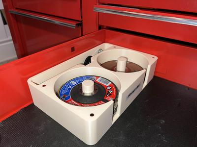 Angle Grinder Wheel & Disc Storage (Magnetic Base and Lid) 4-1/2"  & 125mm