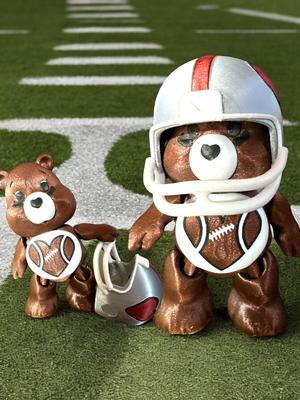 Lot's Of FootBall, Care Bear! Football Lover, Articulated, Print in Place, Flexi, Flexible, NFL, 