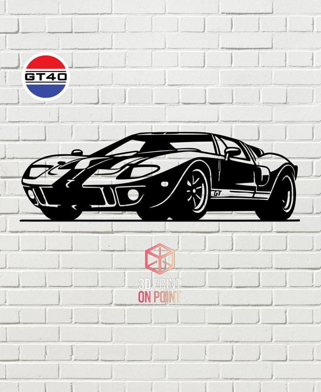 FORD GT40 VINTAGE - 2D WALL ART #1