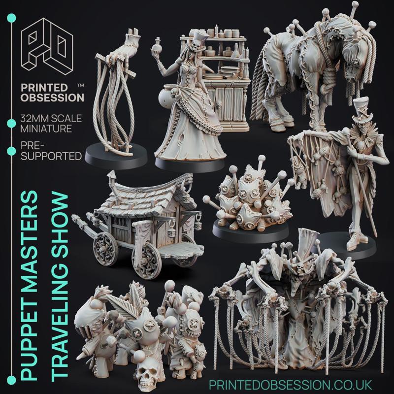 Puppet Masters show - 12 Models with stats and illustrations - Pre supported