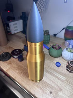 .50 Caliber Stash Container - Threaded and Printed in place. Realistic, fun, Money bank