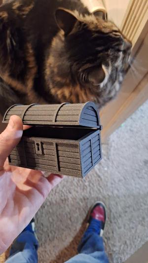 Treasure chest 2in x 4in box with lid hinges and pins