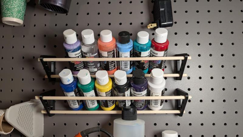 Pegboard Hobby Paint Rack