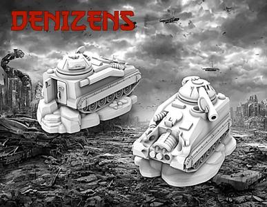 Denizens 8mm Pocket Wargame Destroyed Tank No2 - Wargames
