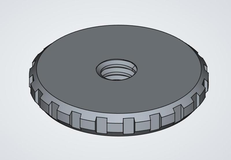 Knurled Nut 1/4"-20 UNC Tripod Nut flat, Rändelmutter für Fotostativ
