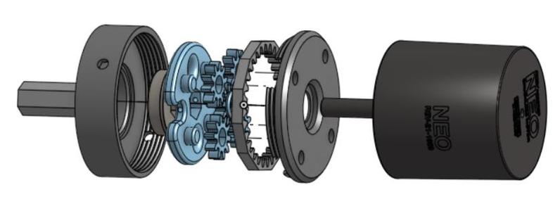 4:1 reduction planetary gearbox (FRC)