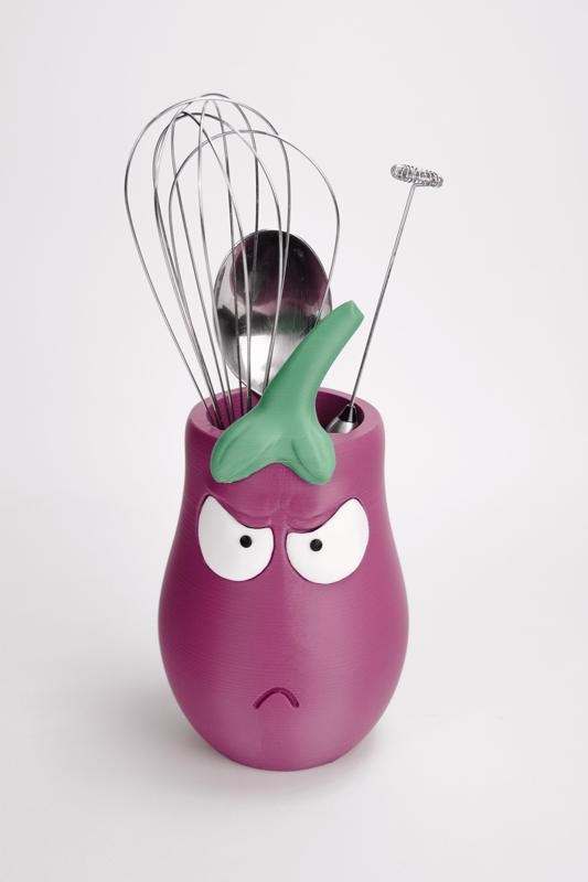  Grumpy Eggplant Utensil Holder 
