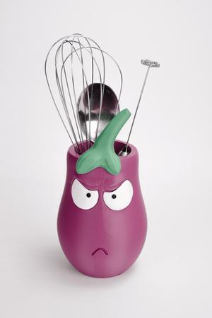  Grumpy Eggplant Utensil Holder 