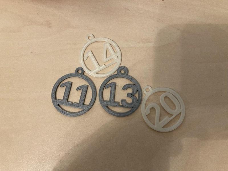 Advent calendar number tags