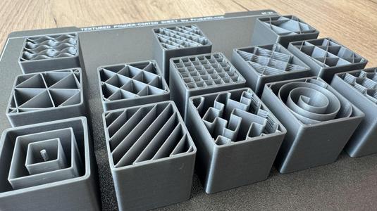Test cubes - infill pattern / Testovací krychle - vzor výplně