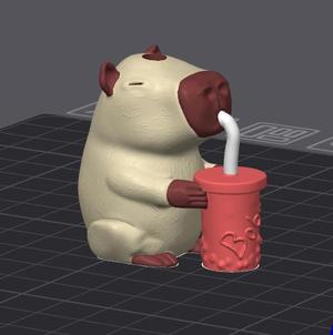 Capybara Boba Keychain