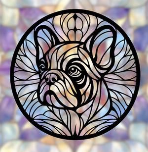 French Bulldog Mandala Art – 2D wallart (Stained Glass Style)