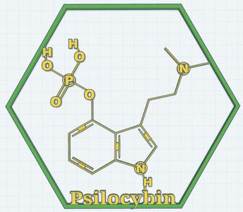 Psilocybin Molecule Wall Art – 3D Printable Structure