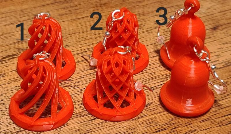 3d Bell Earrings / Ornaments