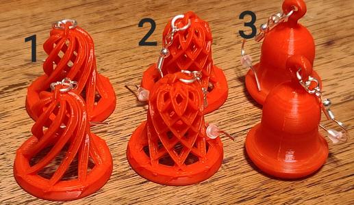 3d Bell Earrings / Ornaments