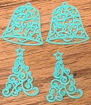 Fancy Christmas Bell, Fancy Christmas Tree Earrings