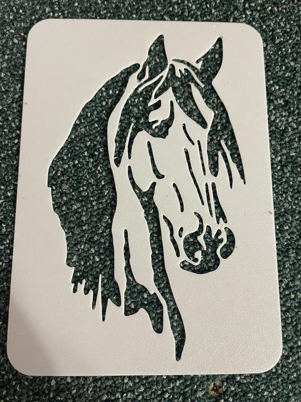 4x horse template #2 - Stencil for draw and paint