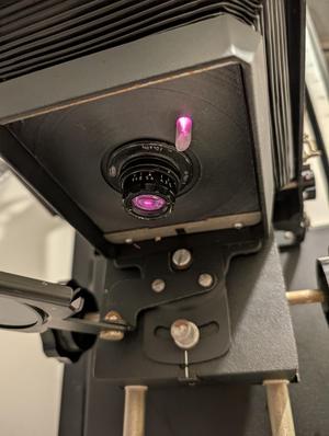 Beseler 23C Enlarger Lens board with translucent viewing slot and M39 Jam nut