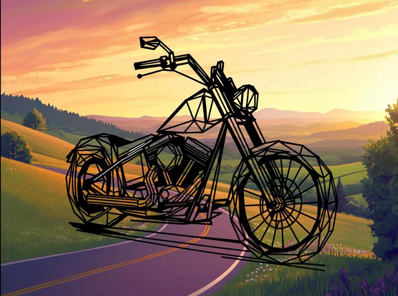 Geometric Chopper motorcycle - model 1