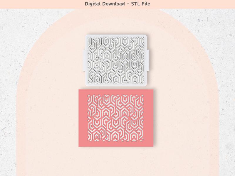 Geometric Poly Texture Mat | STL File | Clay Embossing Stamp | Unique Pattern | Clay Earrings