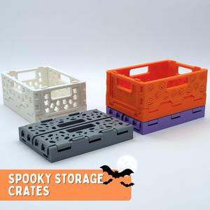 3D Printable Storage Crate Spooky Crates (4 Different Patterns)