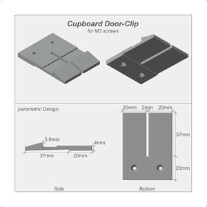 Cupboard Door Hook (parametric)