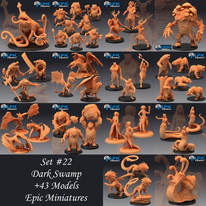 Dark Swamp Set / Marsh & Forest Encounters Collection / Pre-Supported