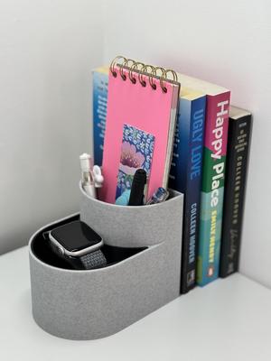 3D Printed Bookend Organizer with Dual Storage – Hidden Compartment & Tray