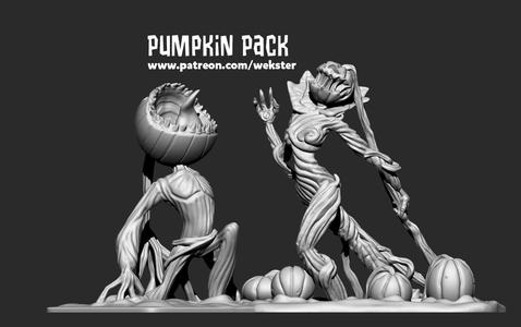 Pumpkin Pack - Screaming Pumpkin & Pumpkin Queen - single and multimaterial
